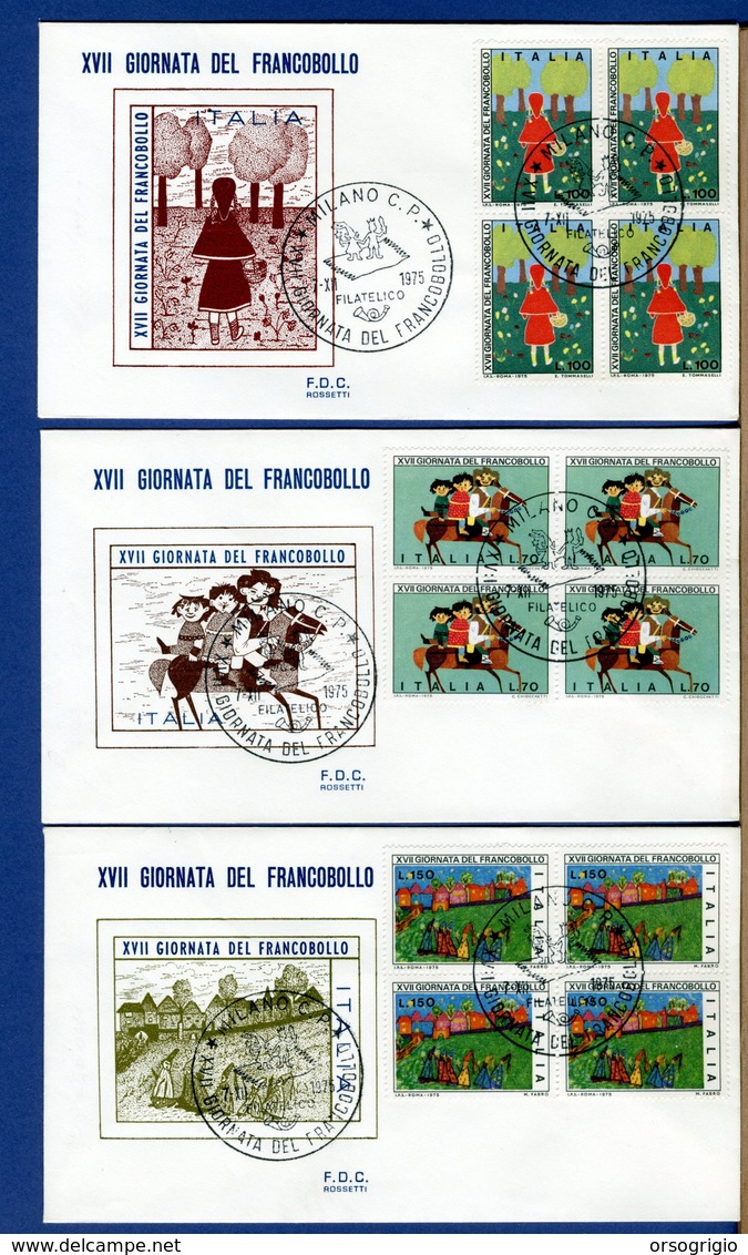 ITALIA - FDC - 1975 - QUARTINA - GIORNATA DEL FRANCOBOLLO - FDC