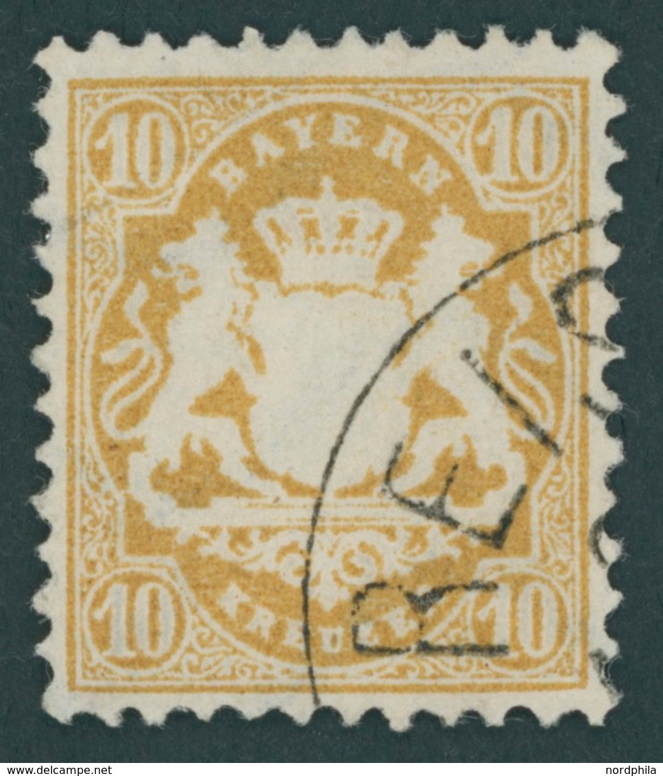 BAYERN 35 O, 1875, 10 Kr. Dunkelchromgelb, Wz. 2, Kabinett, Gepr. Brettl, Mi. (320.-) - Other & Unclassified