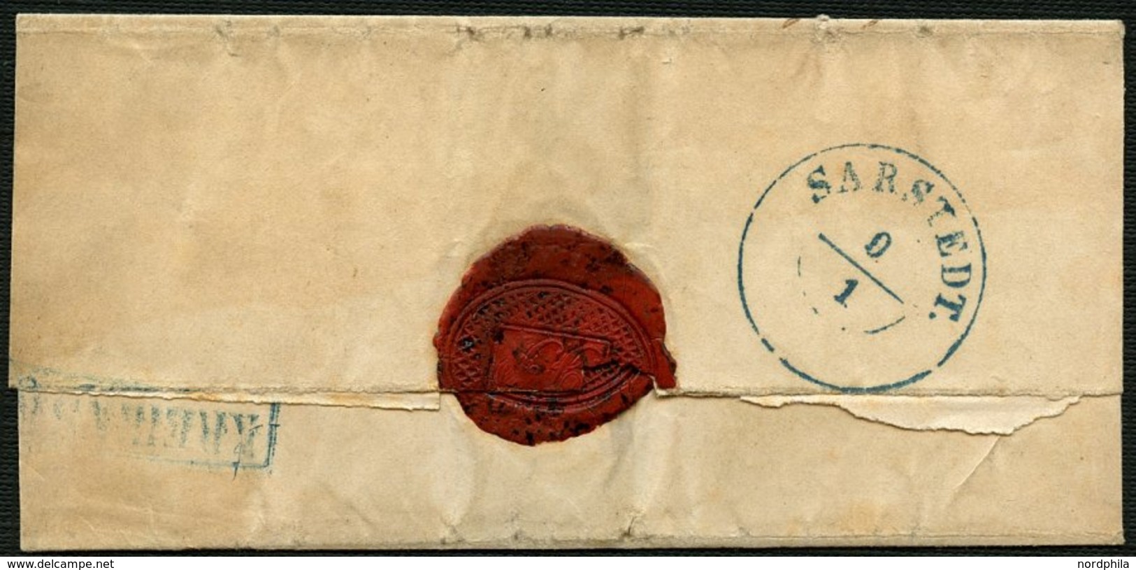 BRAUNSCHWEIG 11A BRIEF, 1861, 1 Sgr. Schwarz Auf Lebhaftgraugelb Mit Nummernstempel 40 Auf Kleinem Siegelbrief Von STADT - Braunschweig