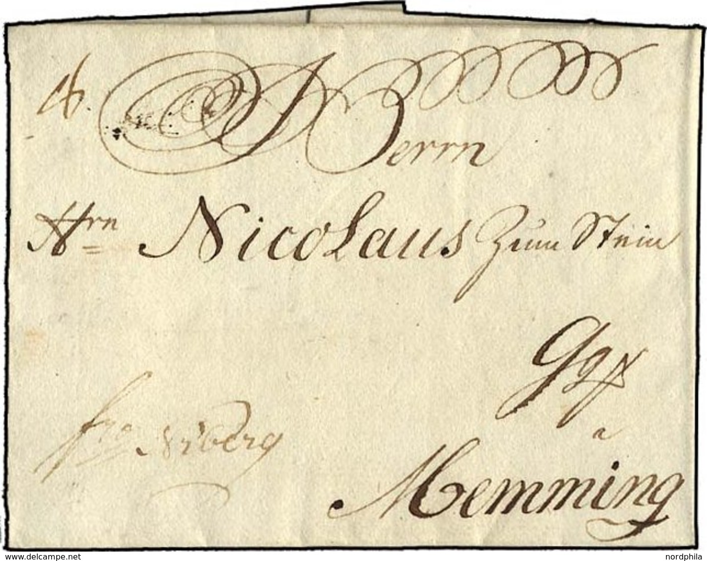 HAMBURG VORPHILA 1776, Brief Von Hamburg Nach Memming, Pracht - Prefilatelia