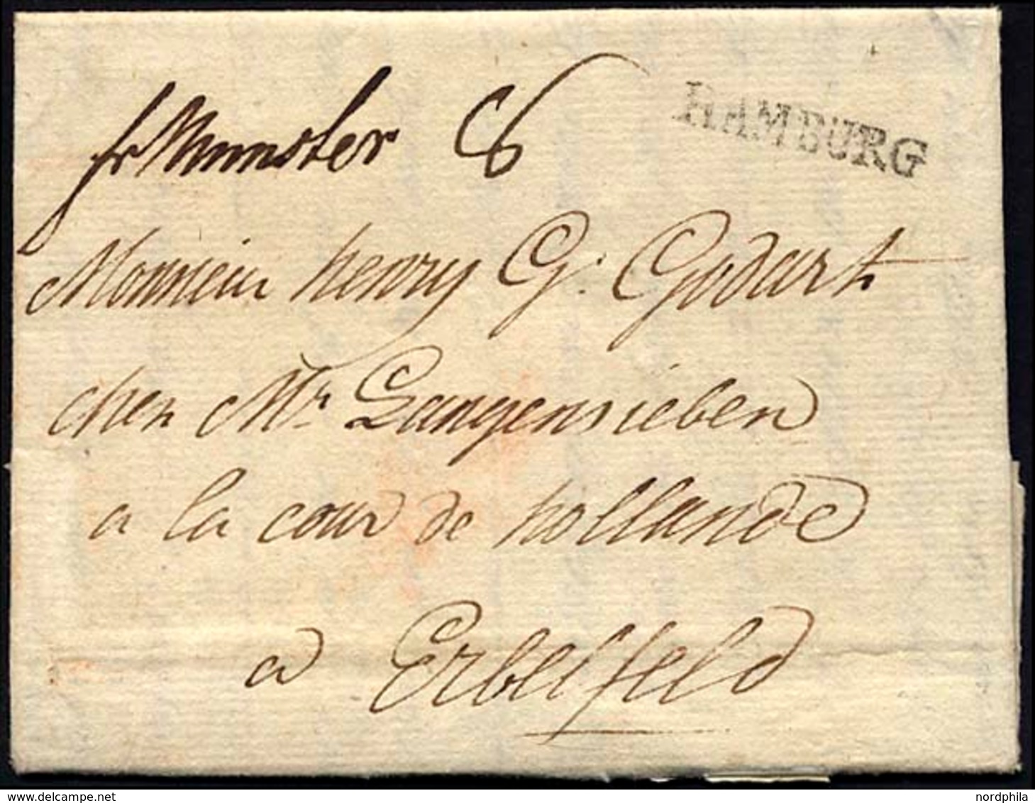 HAMBURG VORPHILA 1795, HAMBURG, L1 Auf Brief Nach Elberfeld, Handschriftlich Fr. Münster, Pracht - Prephilately