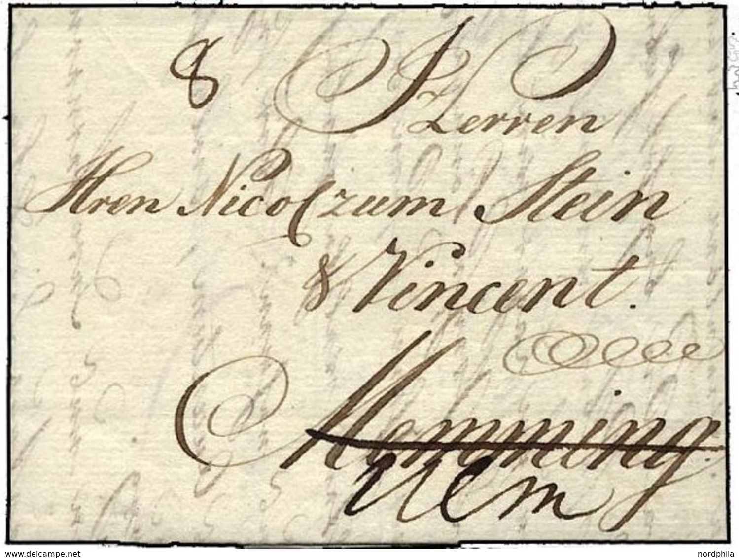 HAMBURG VORPHILA 1873, Brief Von Hamburg Nach Ulm, Forwarded-Letter Von L. Pflüger, Pracht - Prephilately