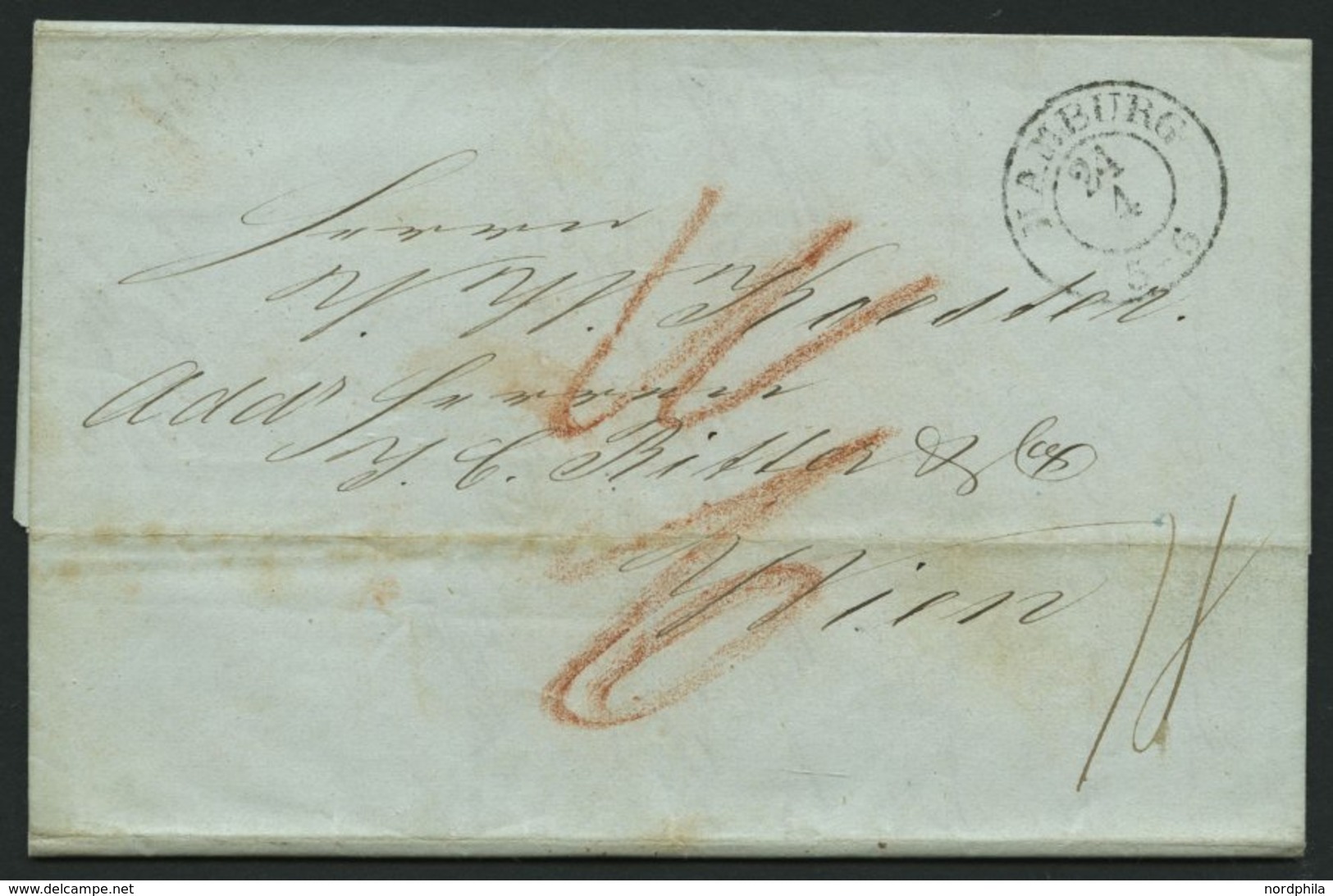 HAMBURG 1846, HAMBURG, K2 Auf Brief Nach Wien, Rückseitig Ankunftsstempel, Pracht - Préphilatélie