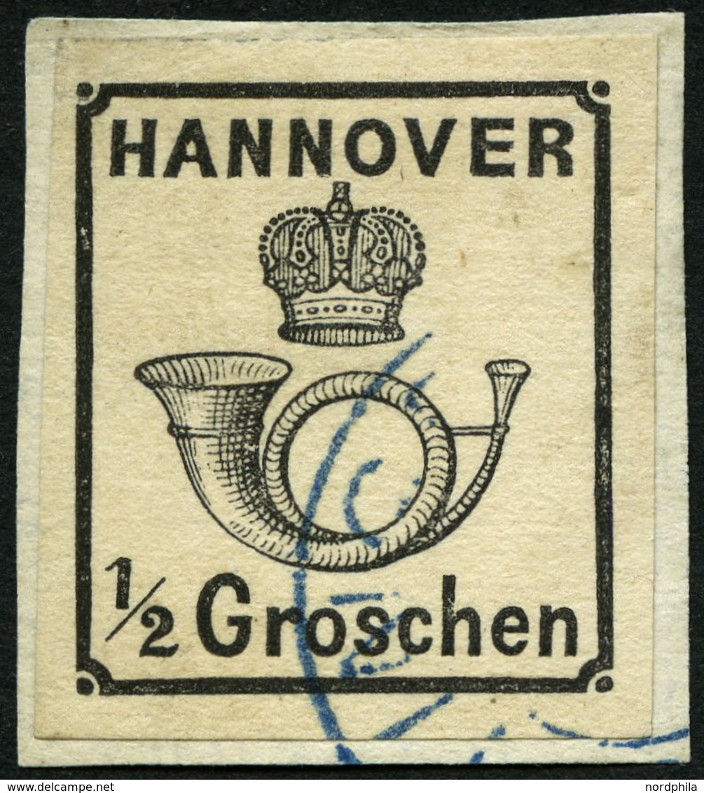 HANNOVER 17y BrfStk, 1860, 1/2 Gr. Schwarz, Prachtbriefstück, Mi. 250.- - Hanovre