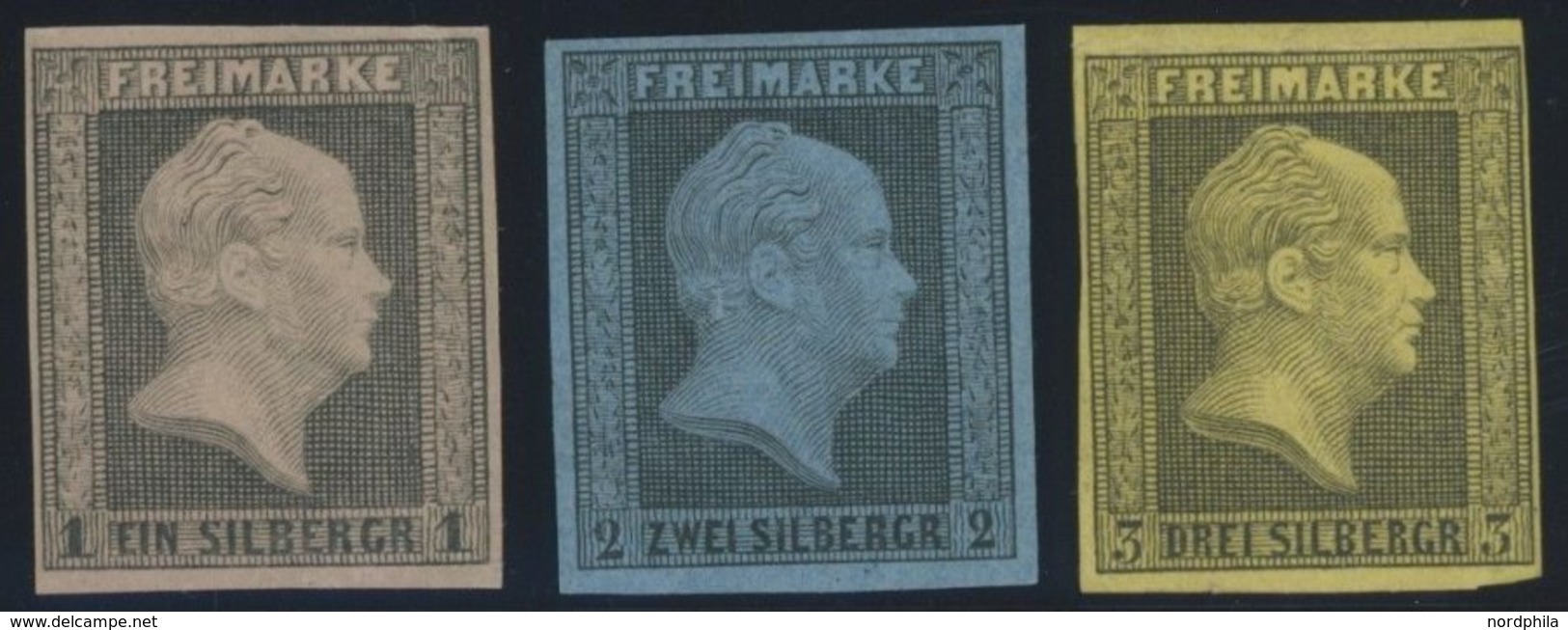 PREUSSEN 2 *,3,4 (*) , 1850, 1 - 3 Sgr., 3 Ungebrauchte Werte, Etwas Unterschiedlich - Otros & Sin Clasificación