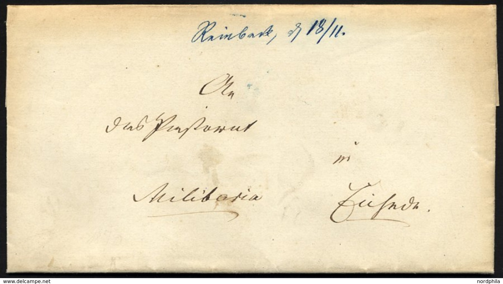 SCHLESWIG-HOLSTEIN REINBECK Mit Datum Handschriftlich Auf Militaria-Brief (1870) Nach Eichede, Pracht - Schleswig-Holstein