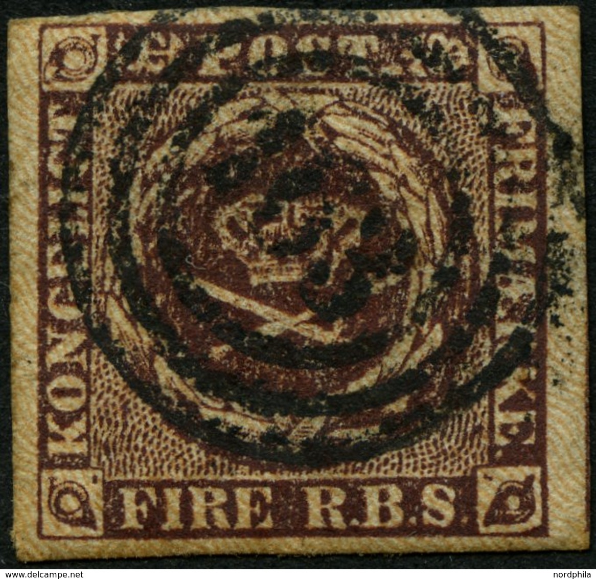 SCHLESWIG-HOLSTEIN DK 1IIa O, 163 (HOLSTEINISCHES BAHNPOST-SPEDITIONSBUREAU) Auf 4 RBS Rotbraun, Pracht - Schleswig-Holstein