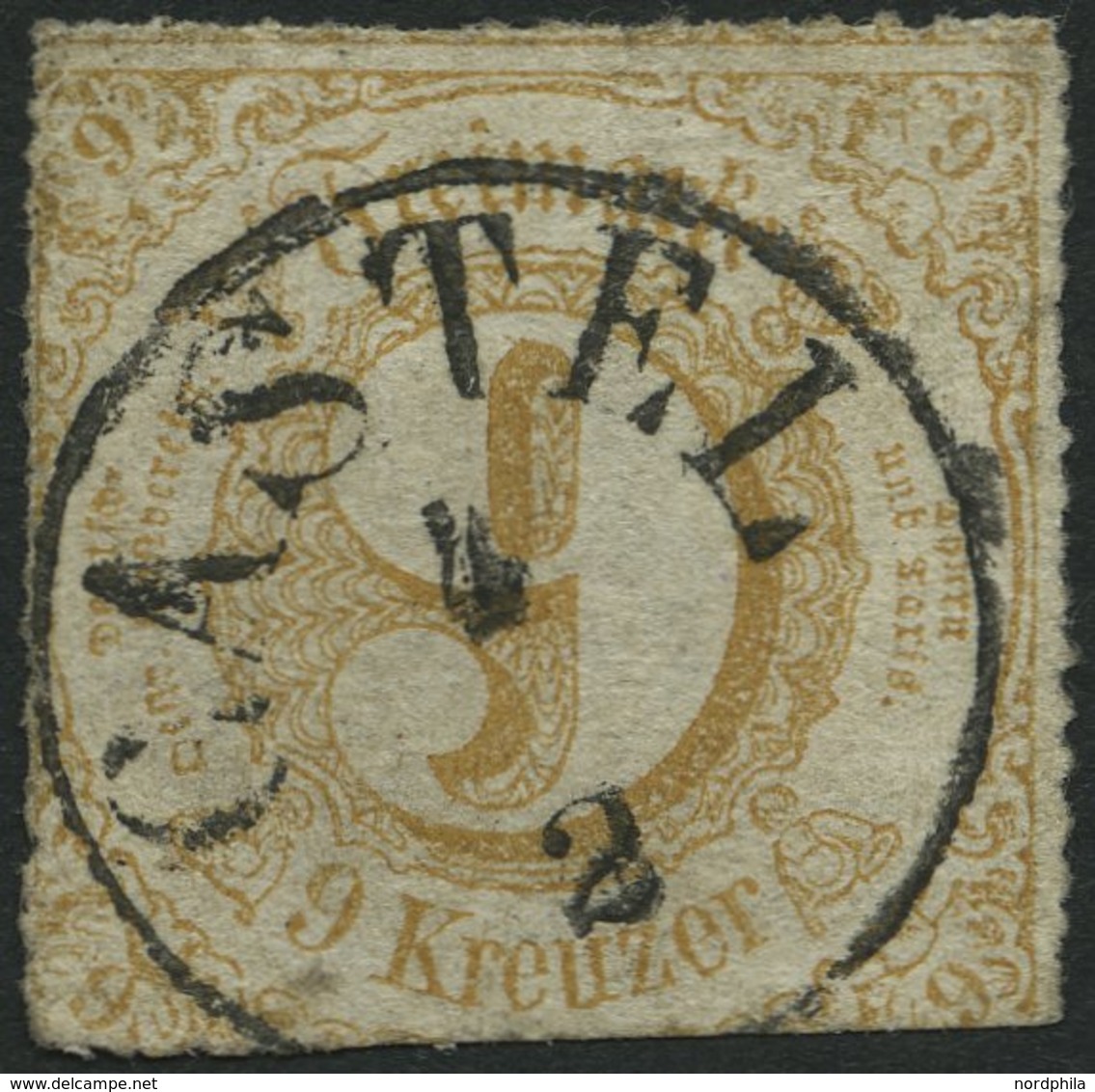 THURN Und TAXIS 44II O, 1865, 9 Kr. Hellockerbraun Mit K1 CASTEL (ohne Jahreszahl), Feinst - Other & Unclassified