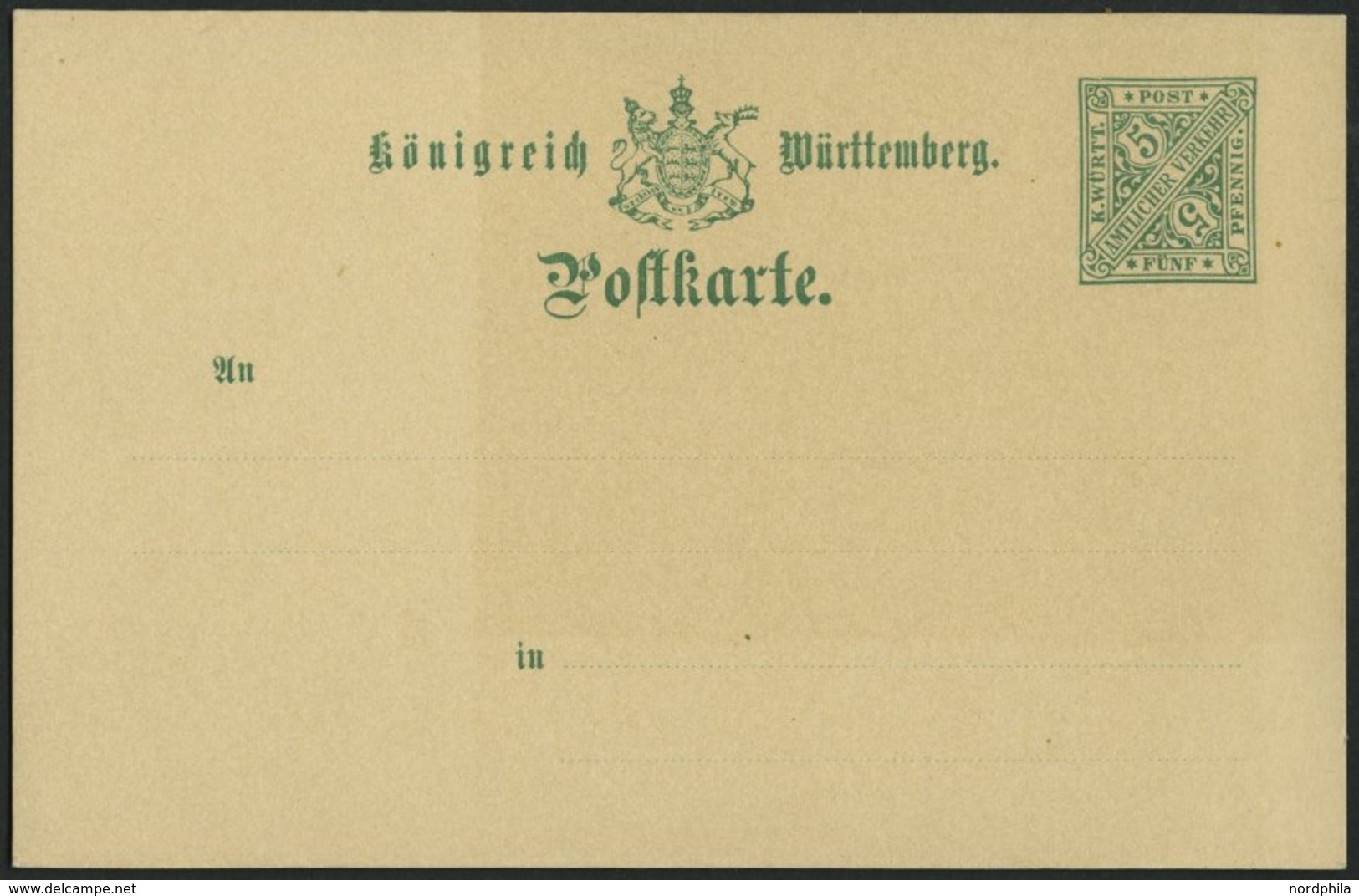 WÜRTTEMBERG DP 27 BRIEF, Dienstpost: 1890, 5 Pf. Staatsbehörden, Königreich In Geänderter Schrift, Punktlinie Ohne Stric - Andere & Zonder Classificatie