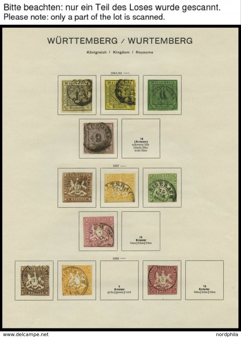 WÜRTTEMBERG O,* , Meist Gestempelte Saubere Sammlung Württemberg Bis 1920 Auf Schaubek Seiten Mit Guten Mittleren Werten - Otros & Sin Clasificación