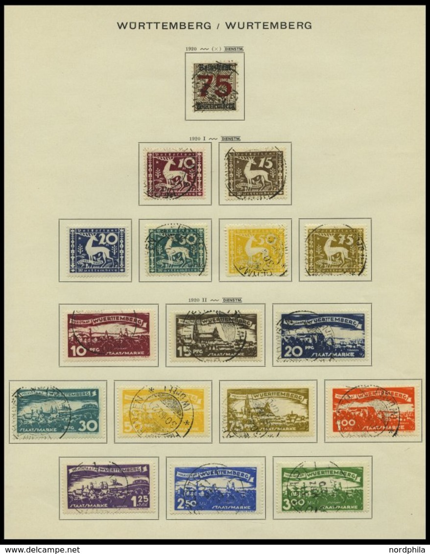 WÜRTTEMBERG o,* , meist gestempelte saubere Sammlung Württemberg bis 1920 auf Schaubek Seiten mit guten mittleren Werten