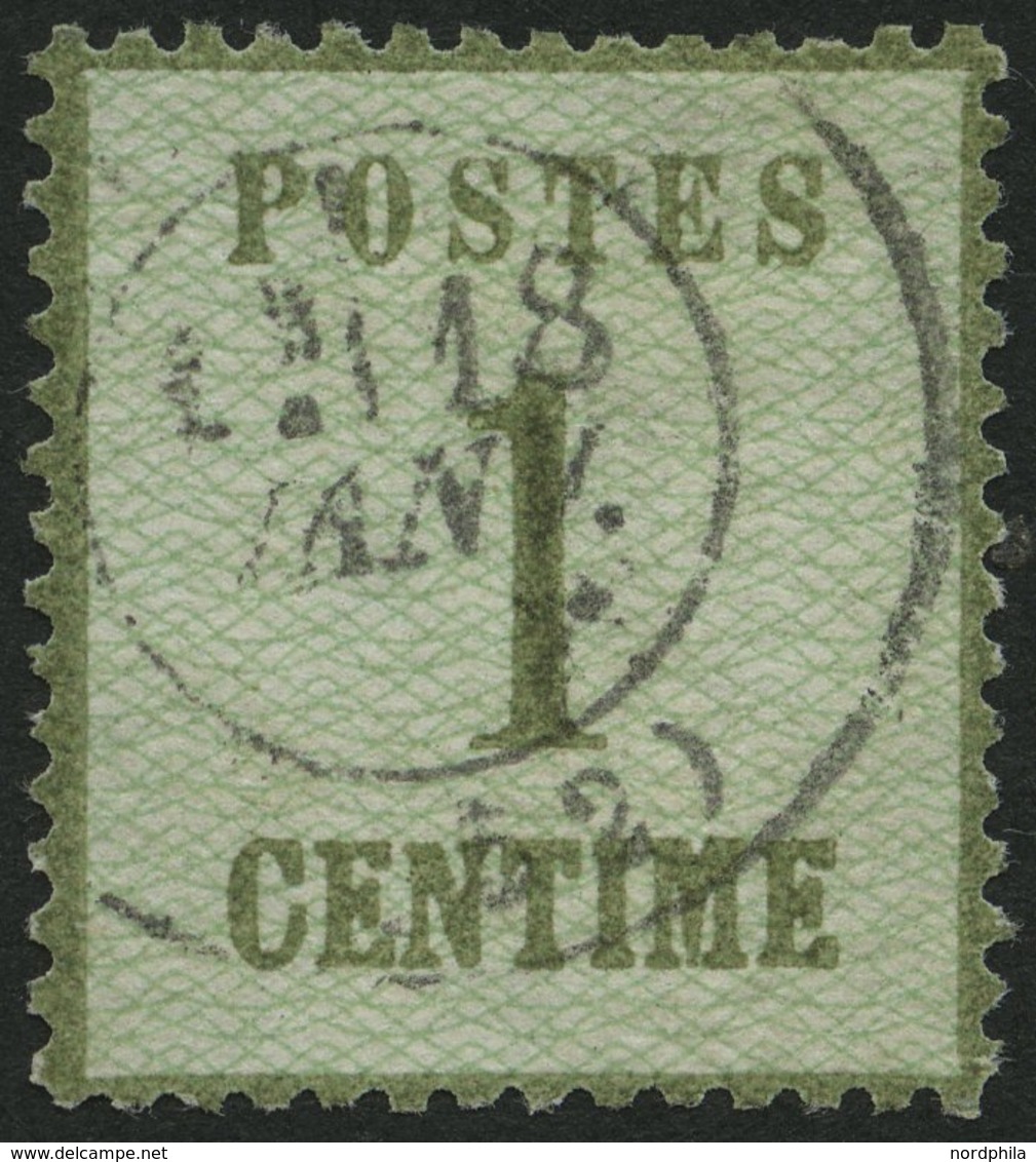 NDP 1Ia O, 1870, 1 C. Olivgrün, Type I, Pracht, Mi. 120.- - Autres & Non Classés