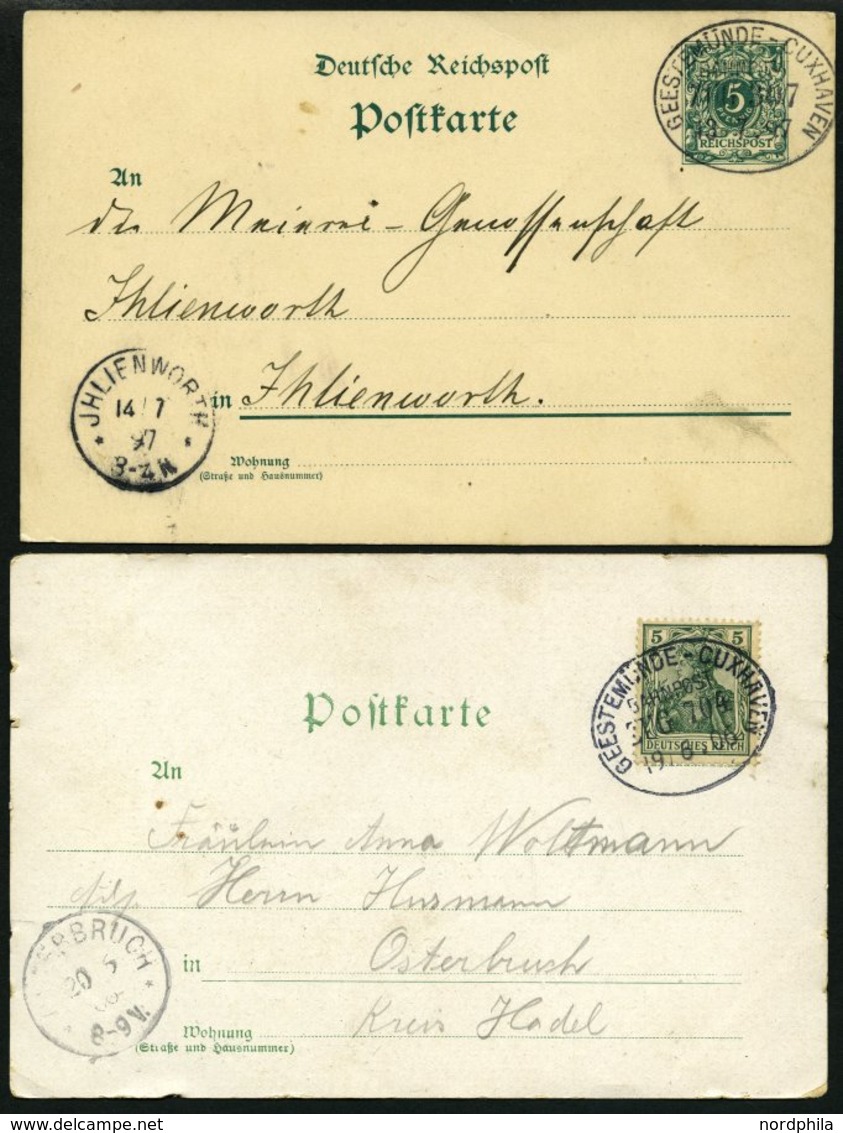 BAHNPOST Geestemünde-Cuxhaven (Zug 307,704,707 Und 913), 1897-1917, 4 Belege Feinst - Frankeermachines (EMA)