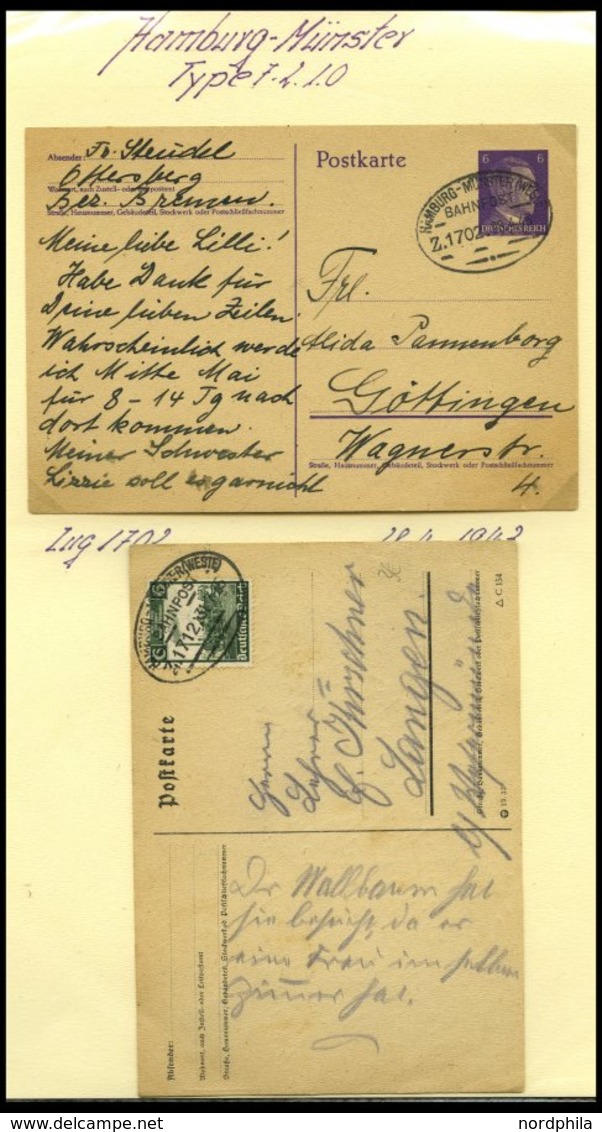 BAHNPOST Hamburg-Münster (verschiedene Züge Und Typen), 1906-1936, 13 Belege Und Eine Beutelfahne Für Päckchen, Meist Pr - Franking Machines (EMA)