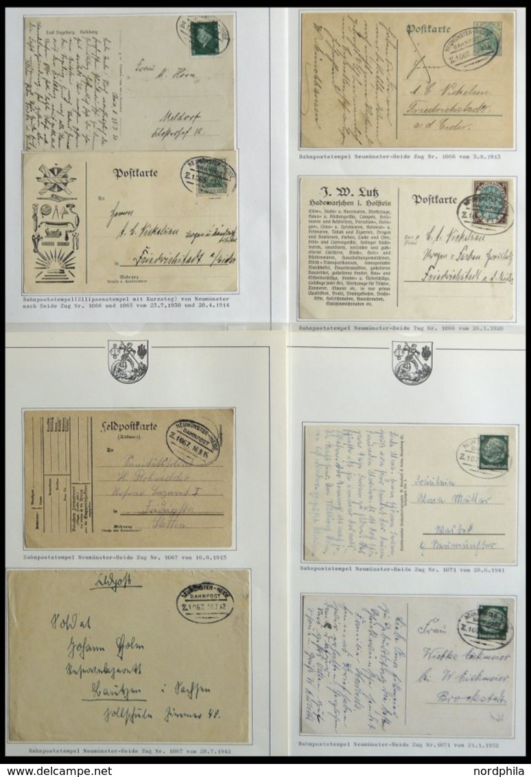 BAHNPOST Neumünster-Heide (aus Zug 1065-1071), 1914-41, 8 Belege, Meist Prachterhaltung - Franking Machines (EMA)