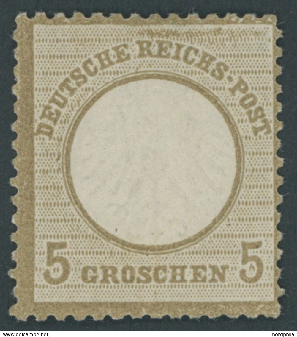 Dt. Reich 6 (*), 1872, 5 Gr. Ockerbraun, Ohne Gummi, Leichte Papieraufrauhung Sonst Farbfrisch Pracht, Fotobefund Krug,  - Gebruikt