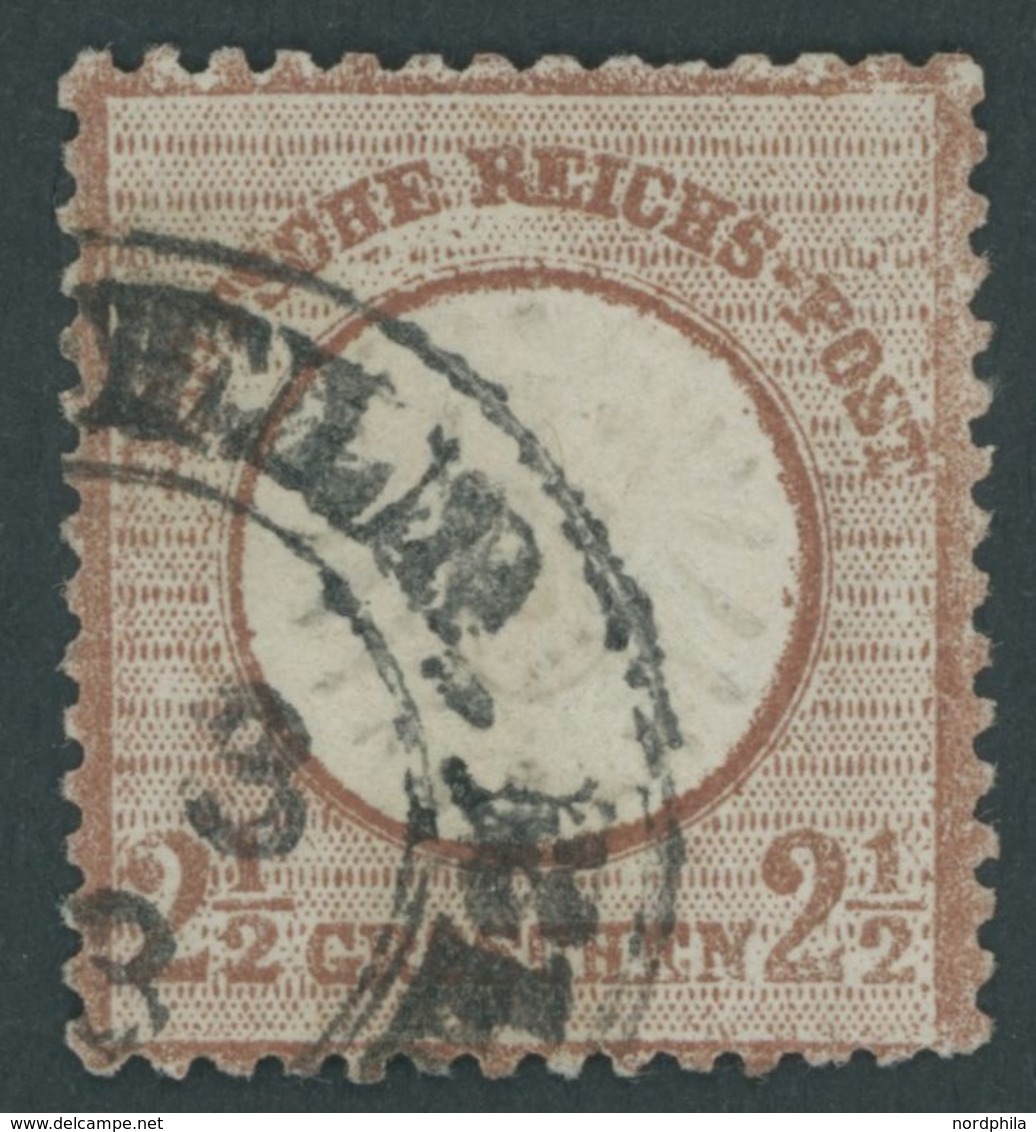 Dt. Reich 21b O, 1872, 21/2 Gr. Lilabraun, Kleines Format (L 15)!, K2 ELBERFELD Bhf., Ein Kurzer Zahn, Sonst üblich Gezä - Gebruikt