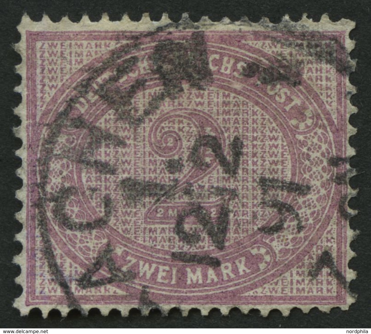Dt. Reich 37d O, 1889, 2 M. Stumpfviolettpurpur, Pracht, Gepr. Thiel, Mi. 80.- - Used Stamps