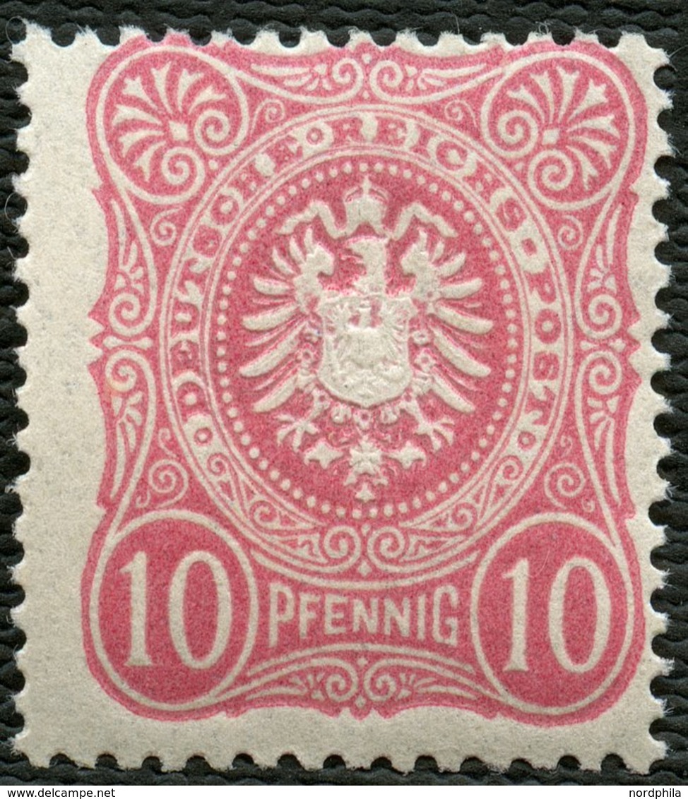 Dt. Reich 41ab **, 1880, 10 Pf. Eosin, Postfrisch, Pracht, Attestkopie Wiegand Eines Ehemaligen Viererblocks, Mi. 80.- - Usados