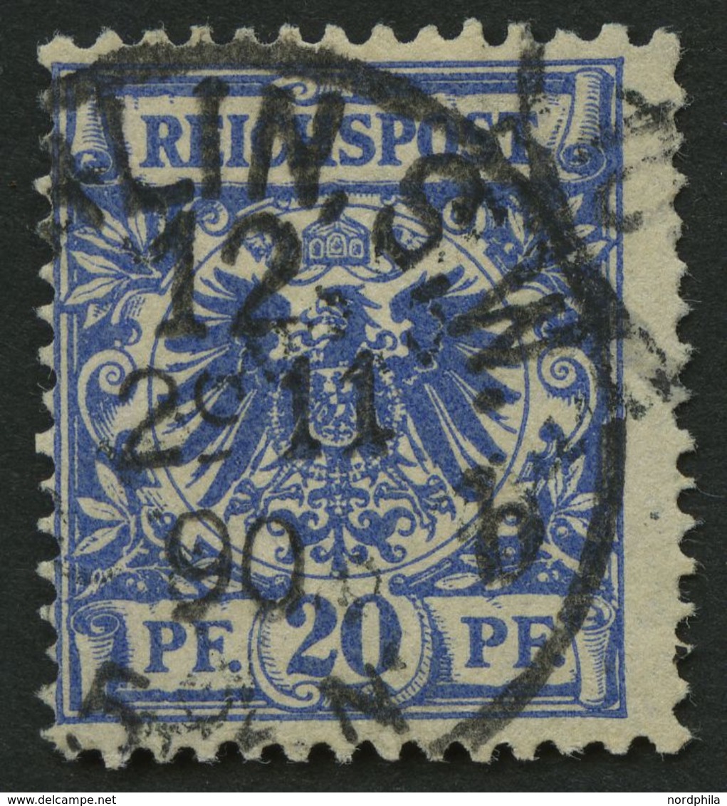 Dt. Reich 48aa O, 1889, 20 Pf. Lebhaftlilaultramarin, Pracht, Gepr. Zenker, Mi. 90.- - Usados