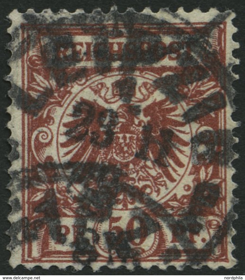 Dt. Reich 50aa O, 1889, 50 Pf. Weinrot, Kleine Dünne Stelle Sonst Pracht, Fotobefund Wiegand, Mi. 2000.- - Gebruikt