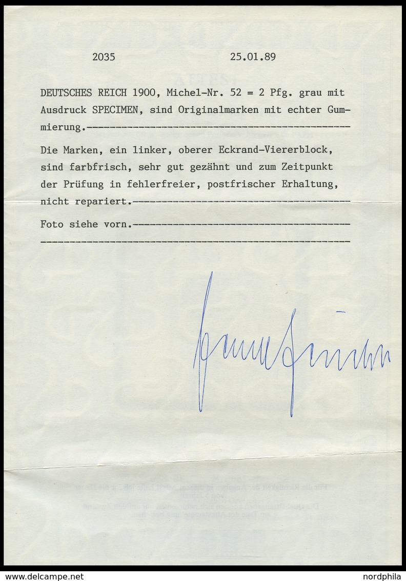 OST-SACHSEN 52SP **, 1945, 10 Pf. Grau, Aufdruck Specimen, Pracht, Fotoattestkopie Jäschke Eines Ehemaligen Viererblocks - Oblitérés