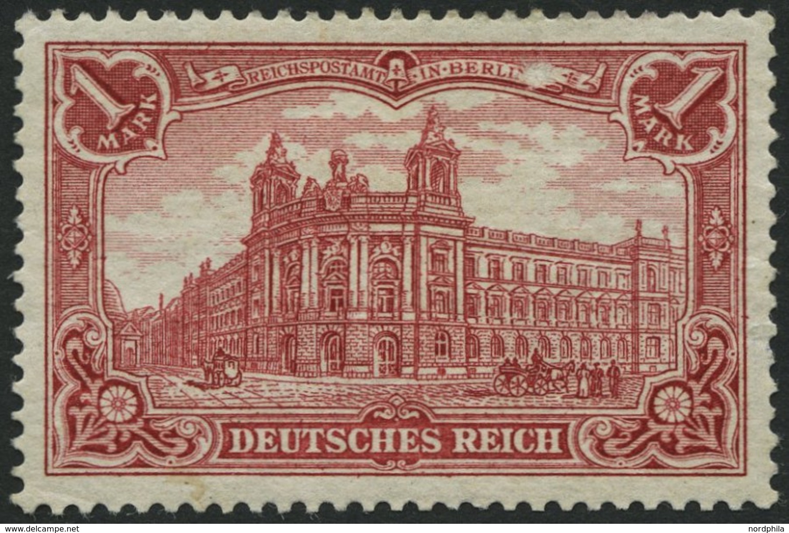Dt. Reich 78Ab *, 1902, 1 M. Karminrot, Gezähnt A, Ohne Wz., Falzreste, Pracht, Gepr. Zenker, Mi. 320.- - Autres & Non Classés