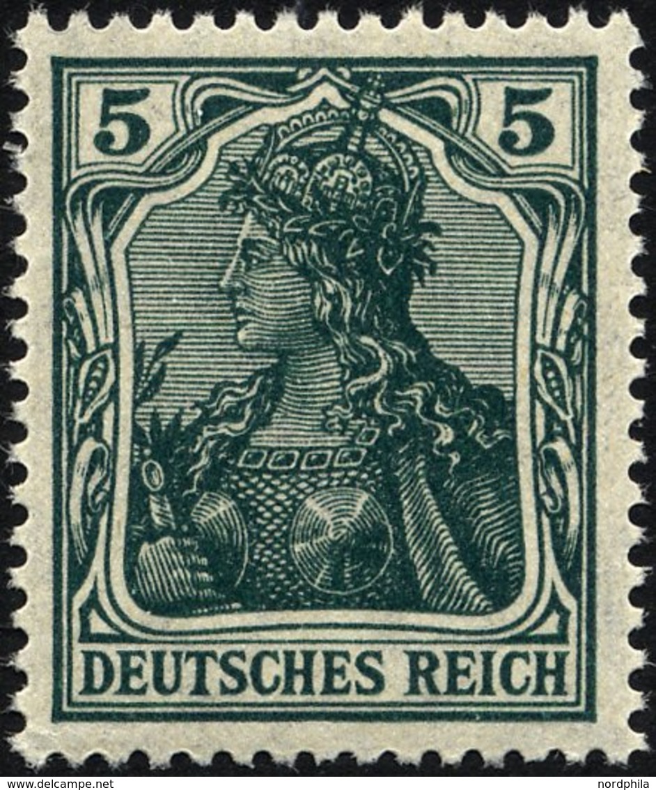 Dt. Reich 85IIe **, 1918, 5 Pf. Schwarzopalgrün Kriegsdruck, Pracht, Gepr. Jäschke-L., Mi. 400.- - Andere & Zonder Classificatie