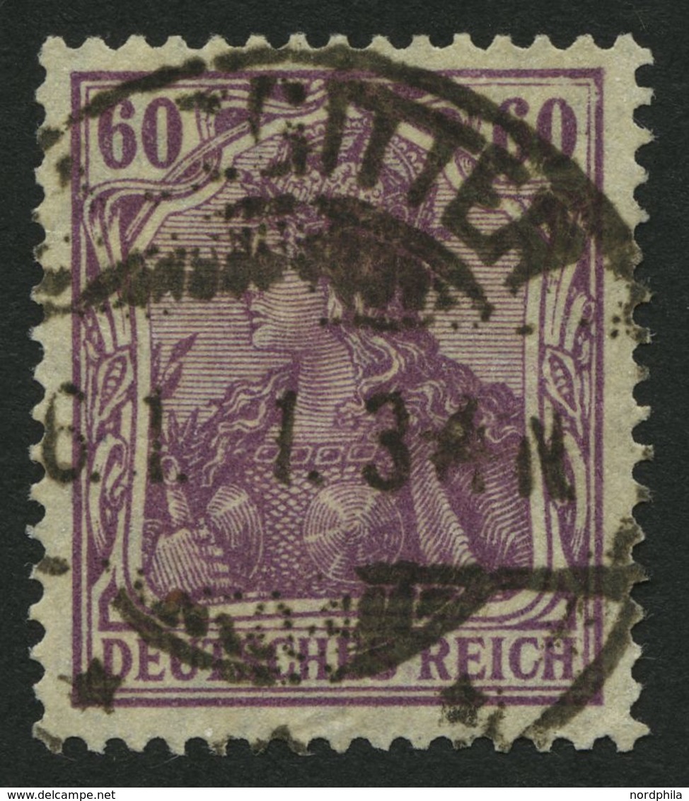 Dt. Reich 92IIc O, 1916, 60 Pf. Braunpurpur Kriegsdruck, Normale Zähnung, Pracht, Gepr. Jäschke, Mi. 140.- - Other & Unclassified