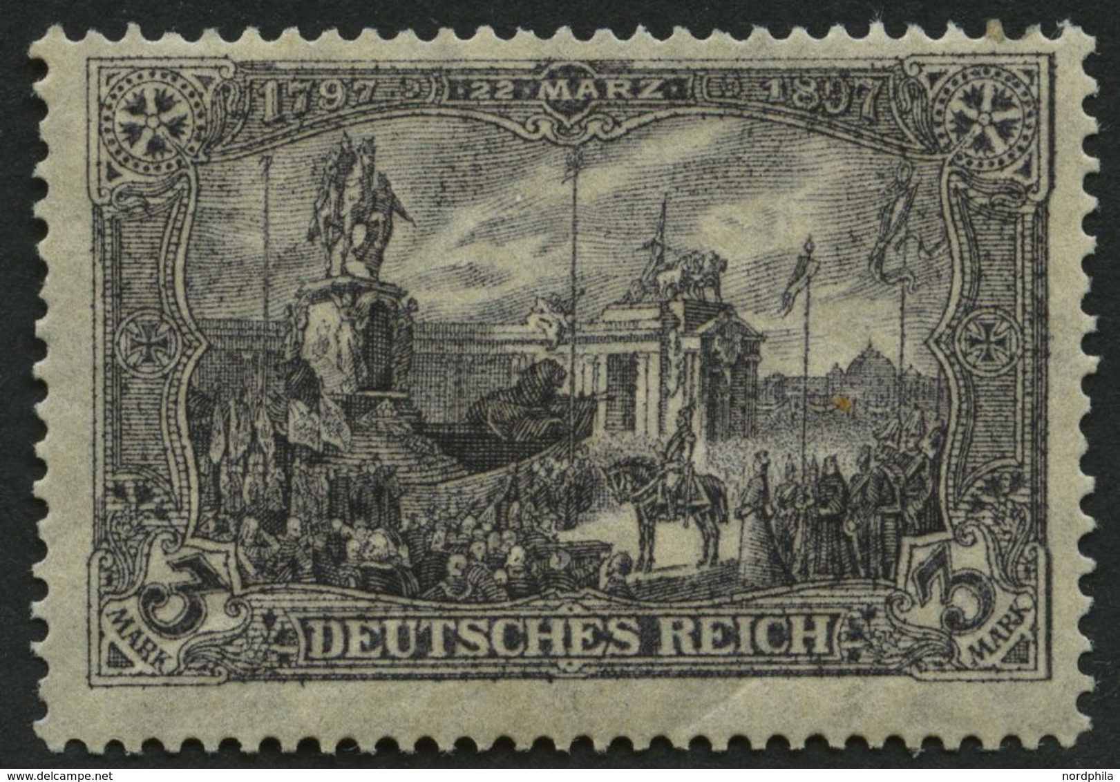 Dt. Reich 96AII **, 1919, 3 M. Kriegsdruck, Gezähnt A, Postfrisch, Links Ein Minimal Verkürzter Zahn Sonst Pracht, Fotoa - Otros & Sin Clasificación