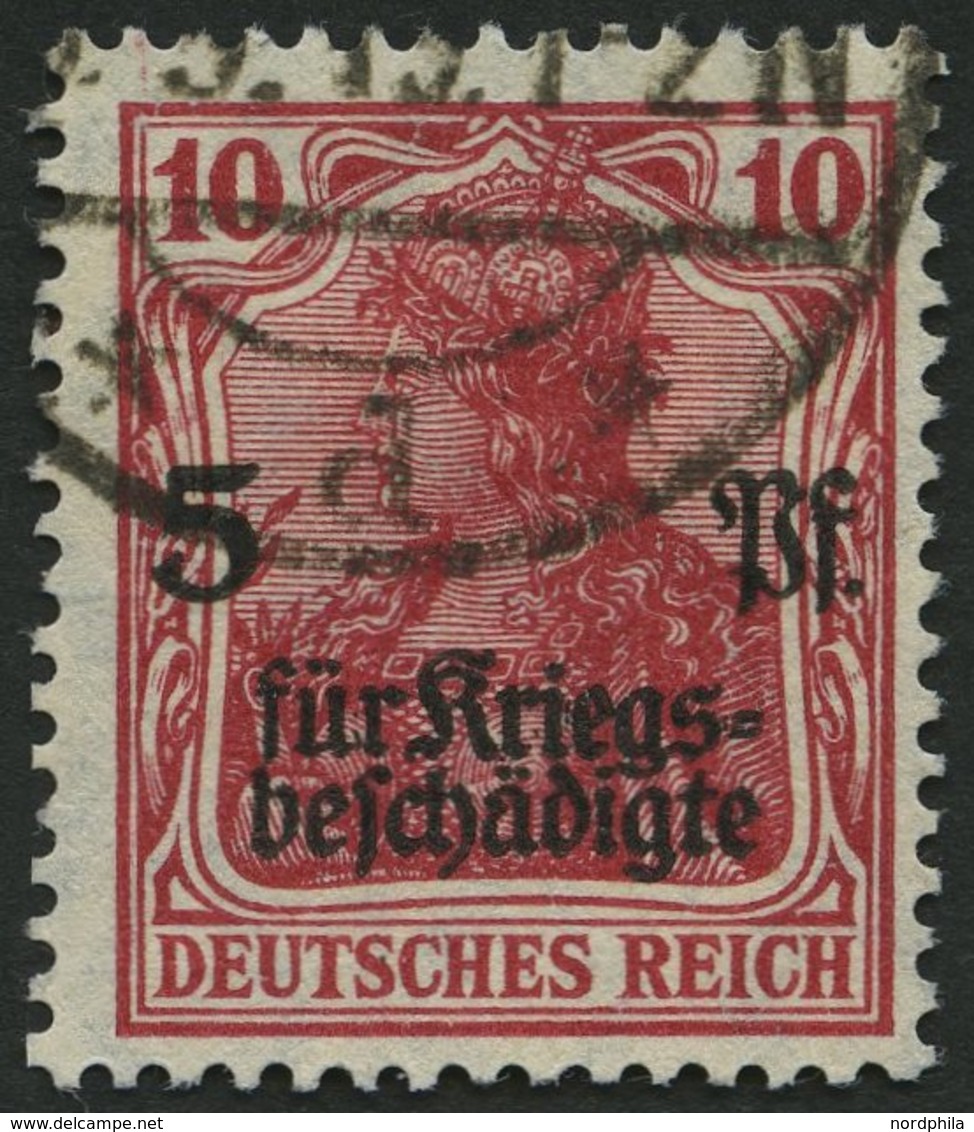 Dt. Reich 105a O, 1919, 10 Pf. Rot Kriegsgeschädigte, Pracht, Gepr. Infla, Mi. 150.- - Usati