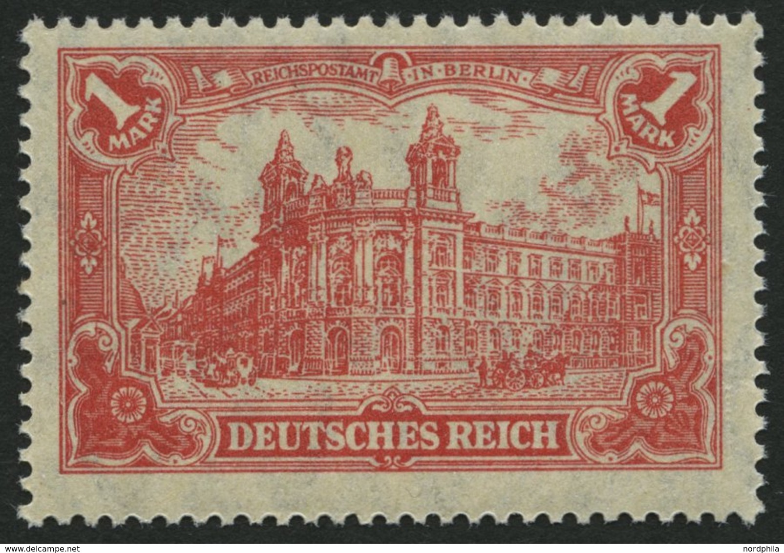 Dt. Reich A 113b **, 1920, 1 M. Rot, Bräunlichlila Quarzend, Pracht, Gepr. Winkler, Mi. 130.- - Usados