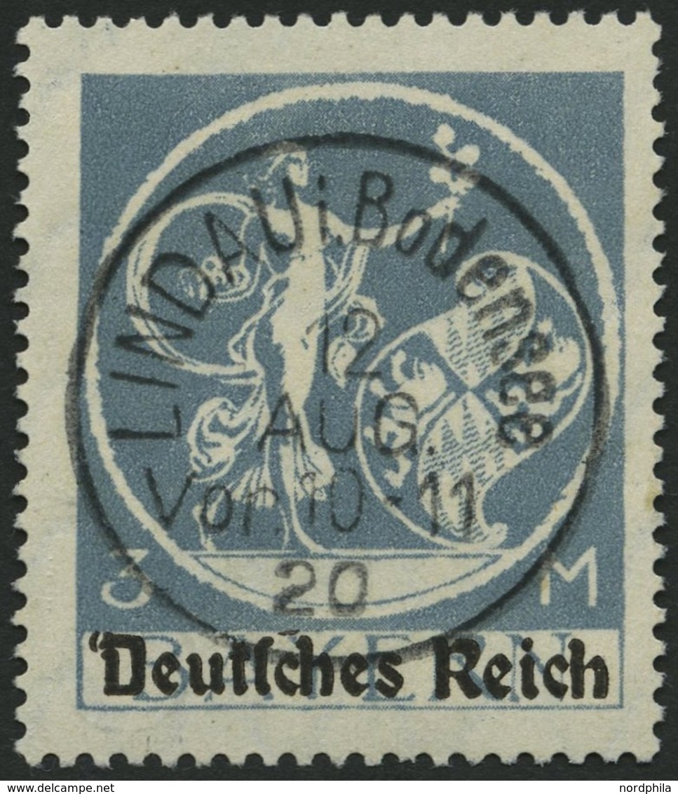 Dt. Reich 134PFV O, 1920, 3 M. Grautürkis Mit Plattenfehler Apostroph Vor D Von Deutsche, Pracht, Gepr. Infla, Mi. 160.- - Used Stamps