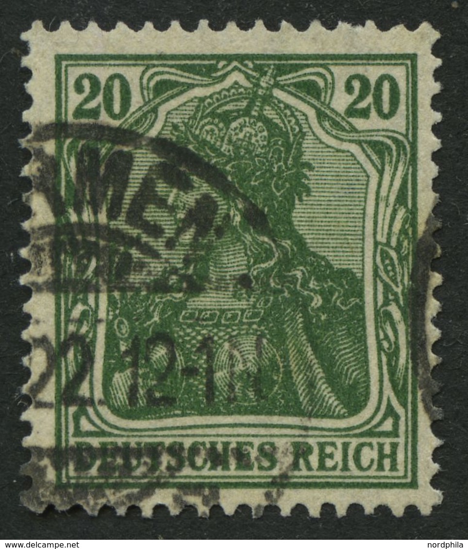 Dt. Reich 143c O, 1920, 20 Pf. Dunkelblaugrün, Pracht, Gepr. Infla, Mi. 130.- - Gebruikt