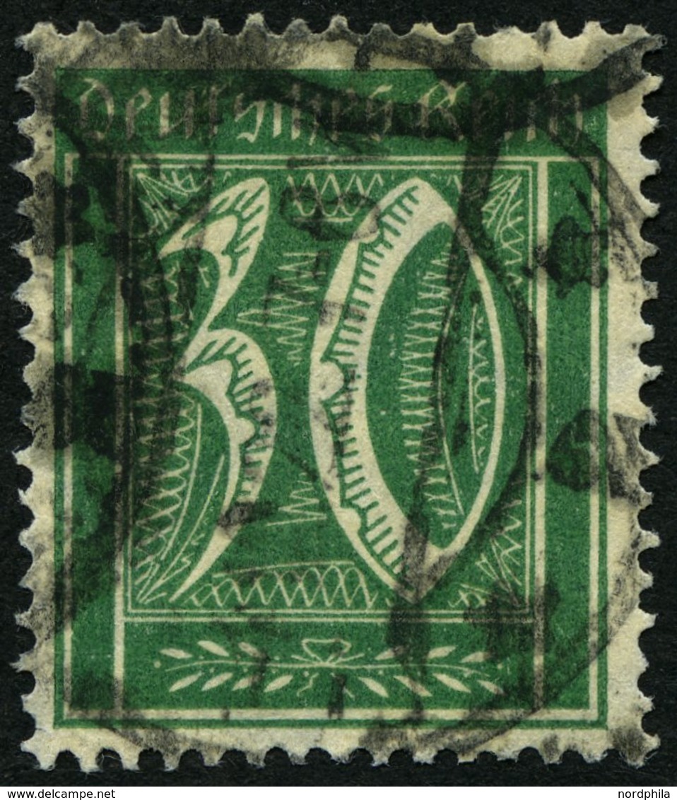 Dt. Reich 181 O, 1922, 30 Pf. Opalgrün, Wz. 2, Pracht, Gepr. Dr. Oechsner, Mi. 420.- - Gebruikt