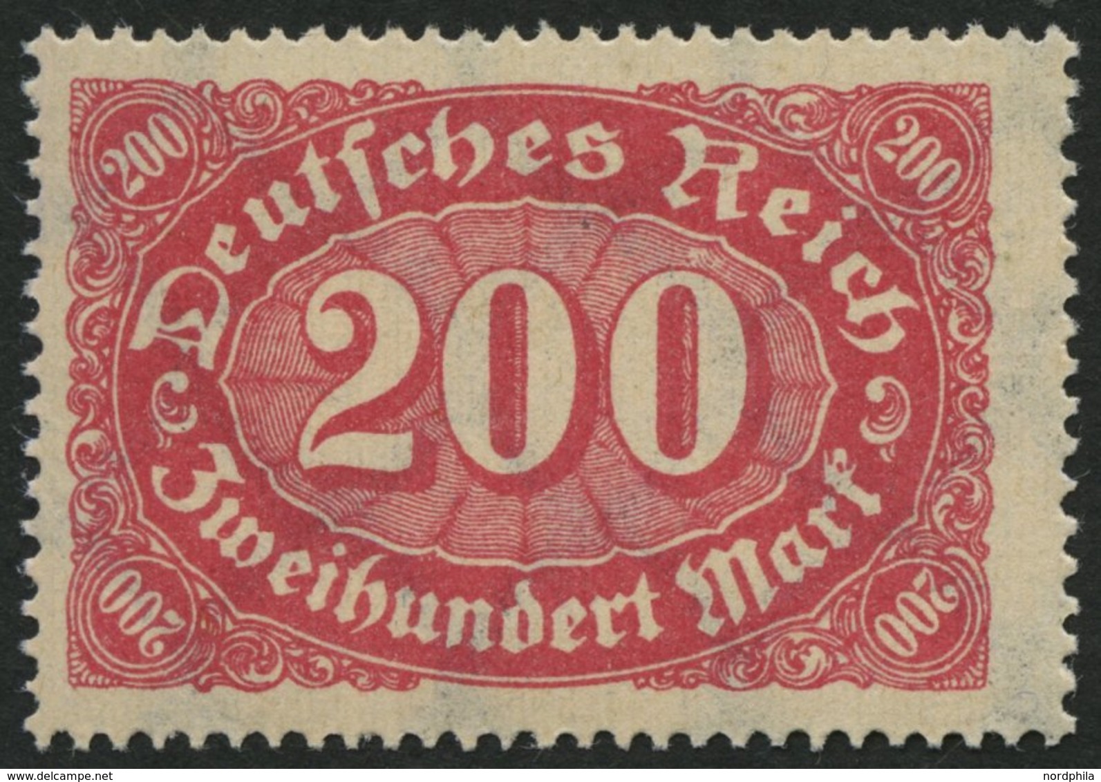 Dt. Reich 248b **, 1923, 200 M. Rotlila, Pracht, Gepr. Infla, Mi. 90.- - Usados