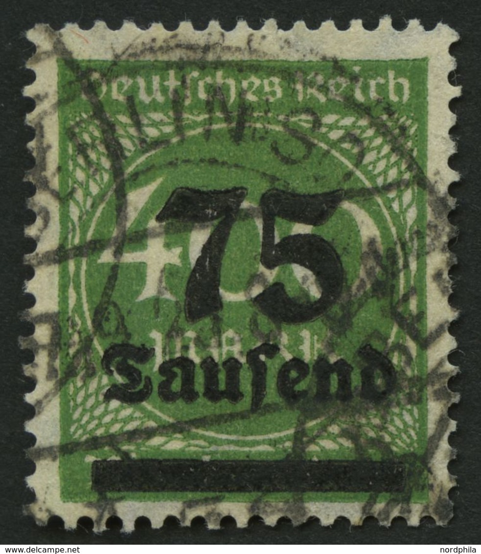 Dt. Reich 287b O, 1923, 75 Tsd. Auf 400 M. Schwarzolivgrün, Pracht, Gepr. Infla, Mi. - Gebruikt