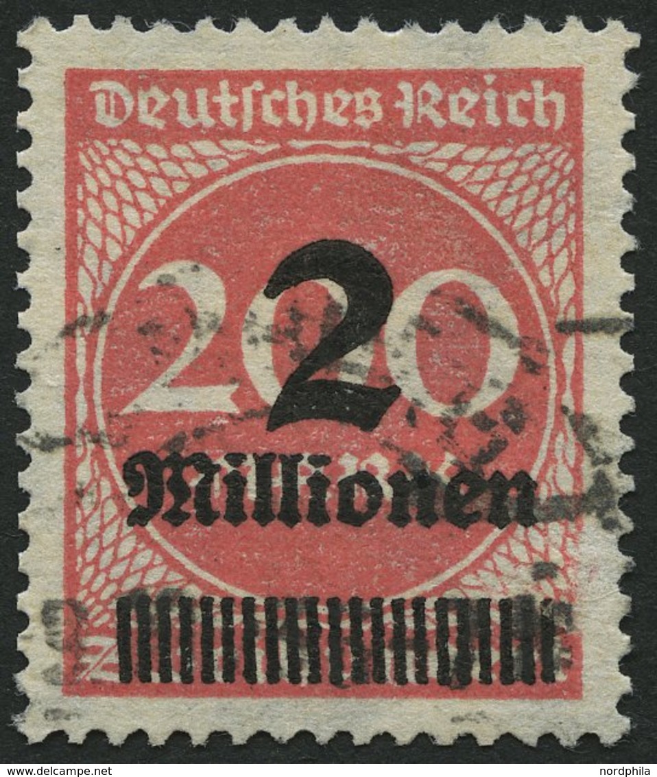 Dt. Reich 309APaY O, 1923, 2 Mio. Auf 200 M. Mattkarminrot, Wz. Liegend, Pracht, Gepr. Dr. Oechsner, Mi. 450.- - Oblitérés