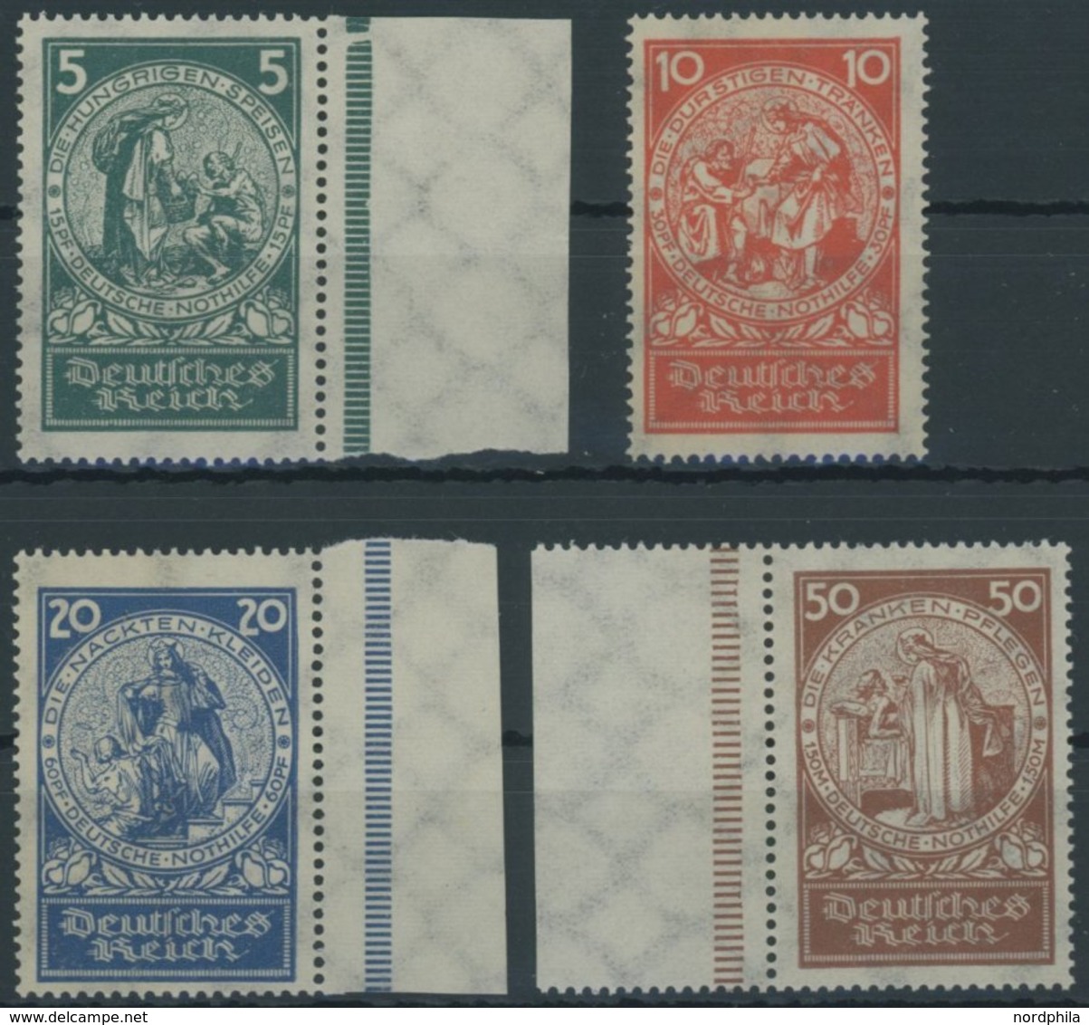 Dt. Reich 351-54 **, 1924, Nothilfe, Prachtsatz, Mi. 160.- - Gebruikt