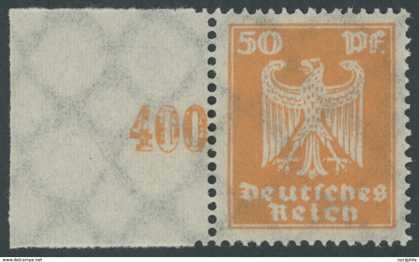 Dt. Reich 361 **, 1924, 50 Pf. Reichsadler Mit Linkem Rand, Postfrisch, Pracht, Mi. (170.-) - Usati