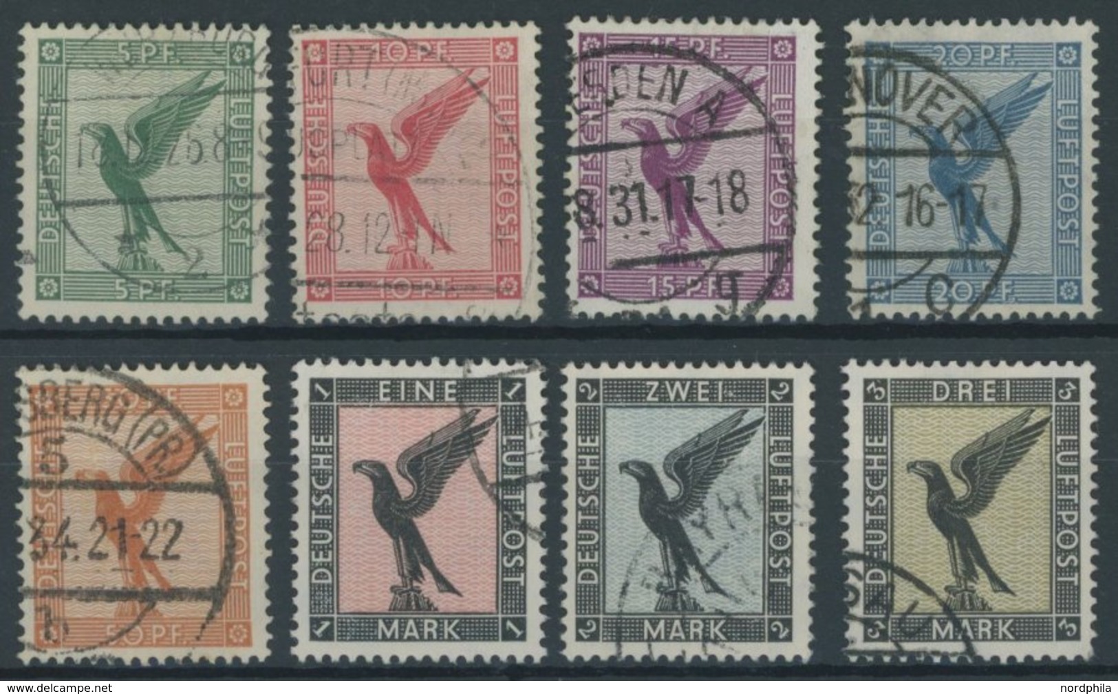 Dt. Reich 378-84 O, 1926, Adler, Prachtsatz, Mi. 170.- - Oblitérés