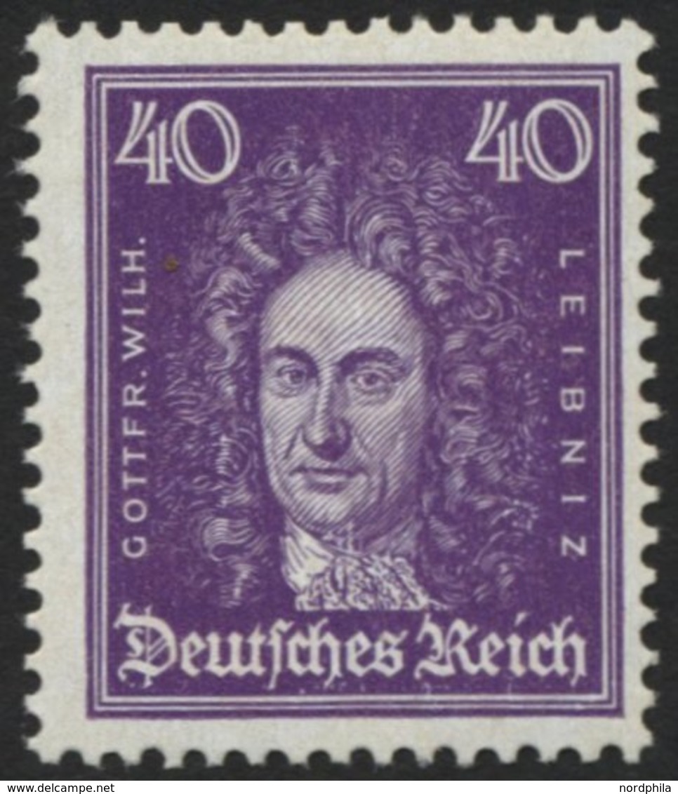 Dt. Reich 395 **, 1926, 40 Pf. Leibniz, Normale Zähnung, Pracht, Mi. 160.- - Usati