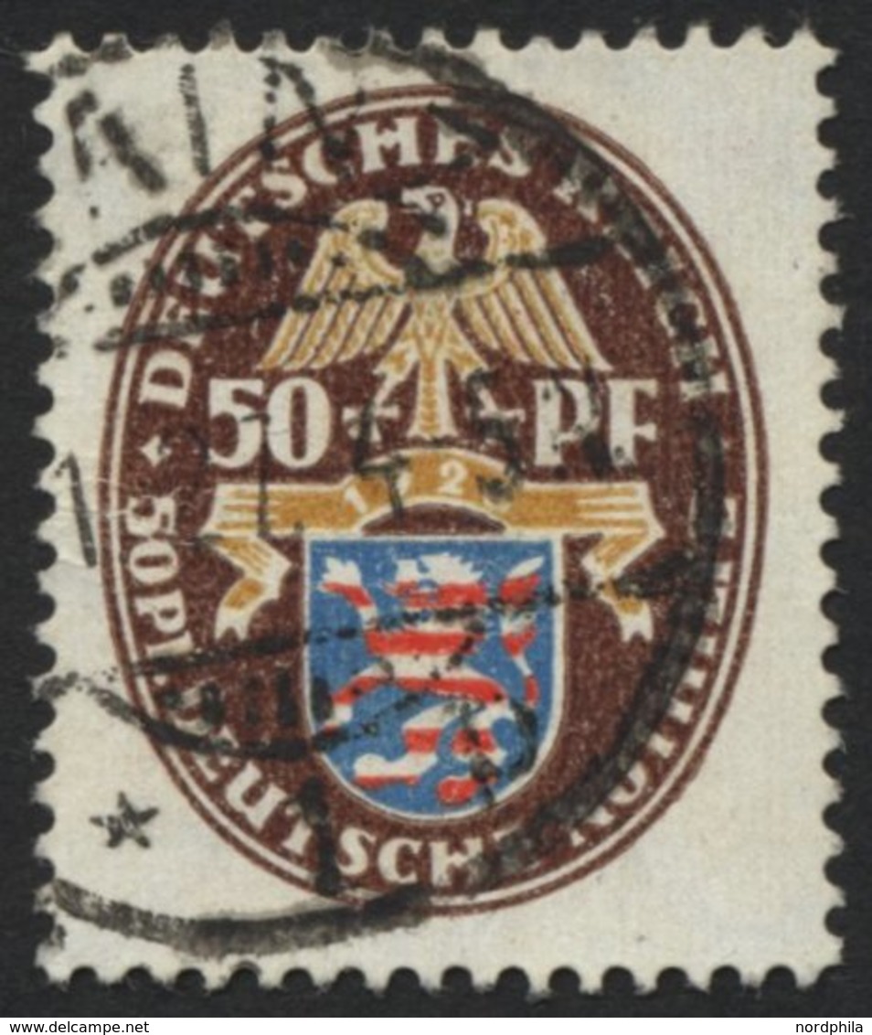 Dt. Reich 401X O, 1926, 50 Pf. Nothilfe, Wz. Stehend, Pracht, Mi. 130.- - Gebruikt