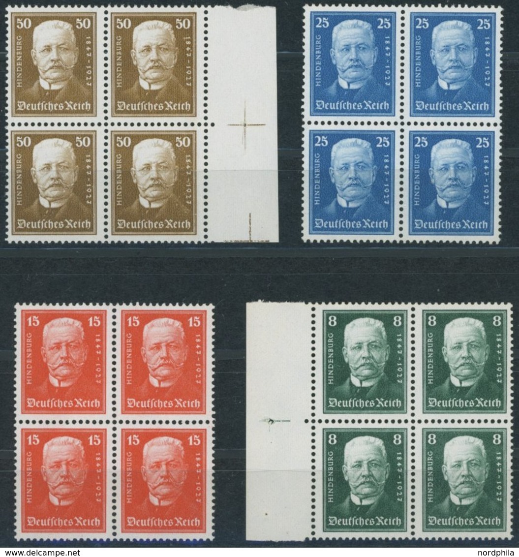 Dt. Reich 403-06 VB **, 1927, 80. Geburtstag In Viererblocks, Postfrischer Prachtsatz, Mi. 480.- - Usati