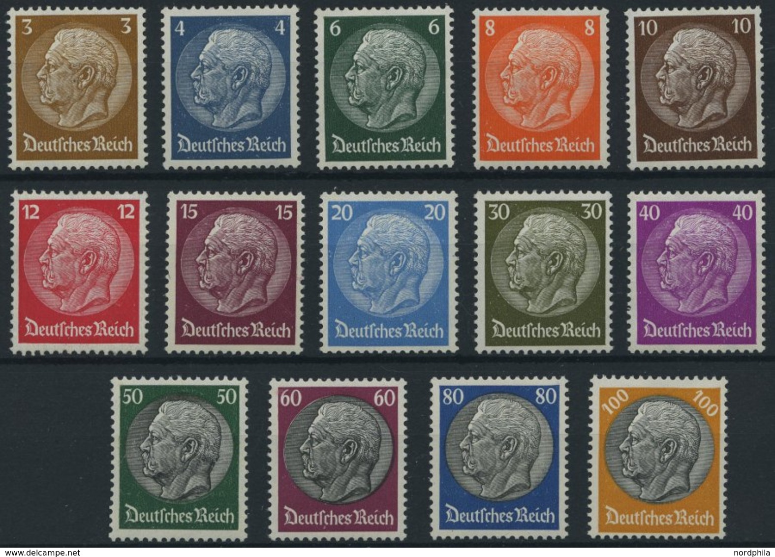 Dt. Reich 482-95 **, 1933, Hindenburg, Wz. 2, Prachtsatz, Mi. 1100.- - Other & Unclassified