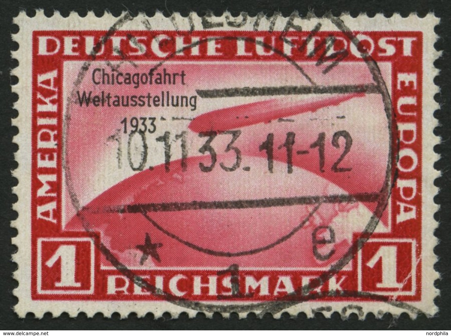 Dt. Reich 496 O, 1933, 1 RM Chicagofahrt, Kleiner Eckbug Sonst Pracht, Mi. 500.- - Otros & Sin Clasificación