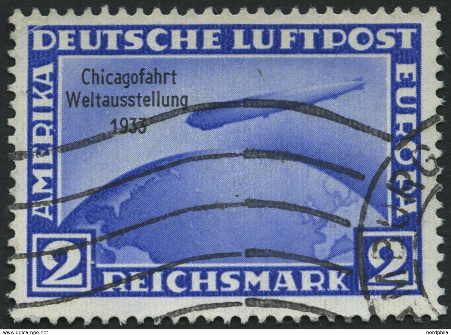 Dt. Reich 497 O, 1933, 2 RM Chicagofahrt, Teils Wellenstempel, Pracht, Mi. 250.- - Altri & Non Classificati