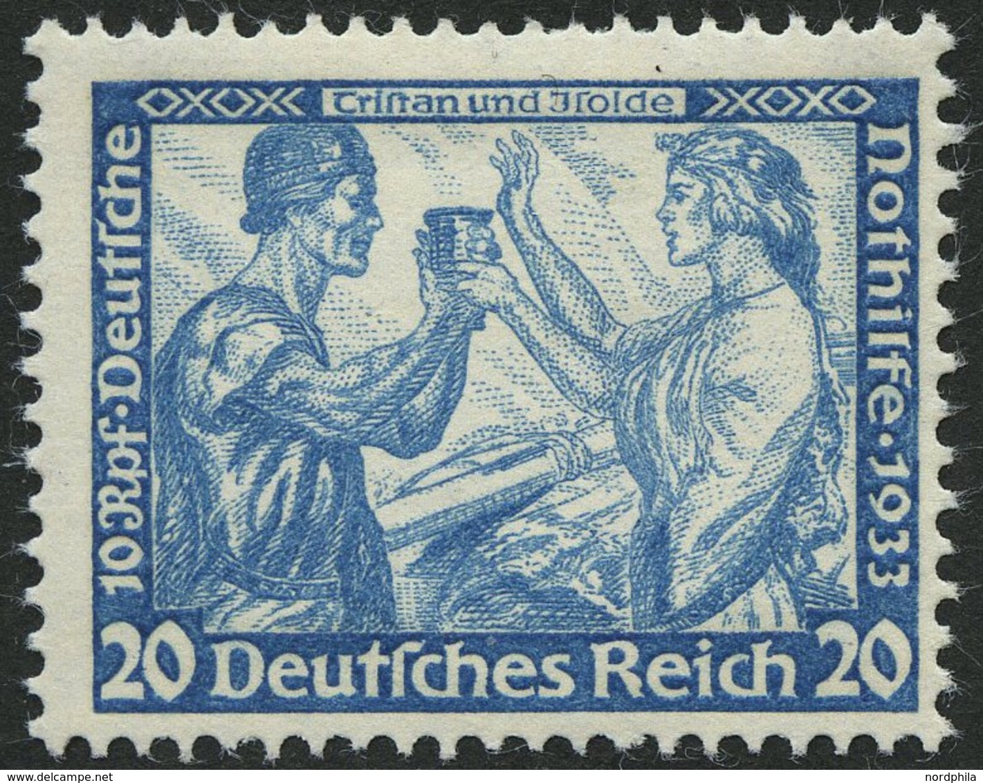 Dt. Reich 505A *, 1933, 20 Pf. Wagner, Gezähnt K 14:13, Falzrest, Pracht - Autres & Non Classés