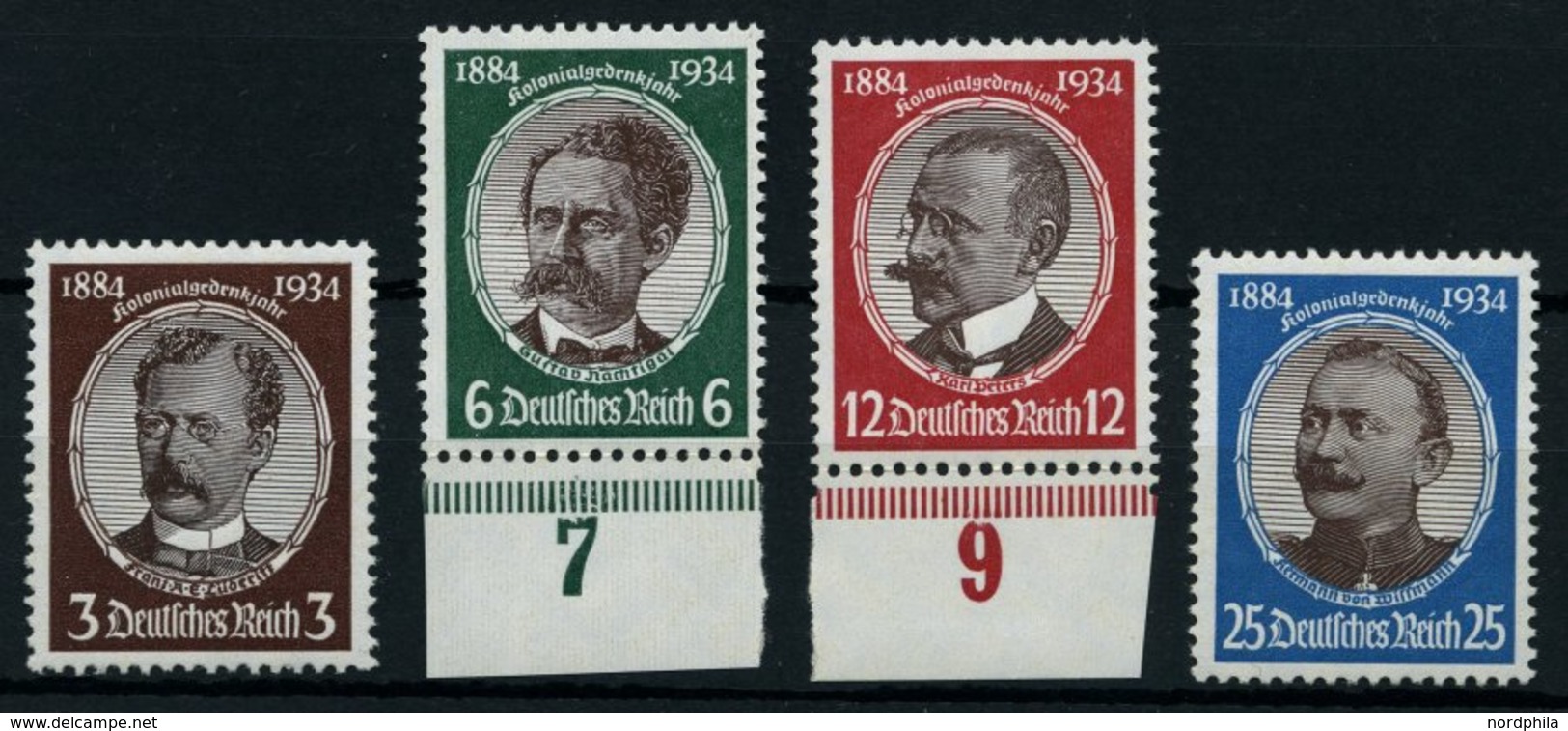 Dt. Reich 540-43 **, 1934, Kolonialforscher, Prachtsatz, Mi. 190.- - Autres & Non Classés