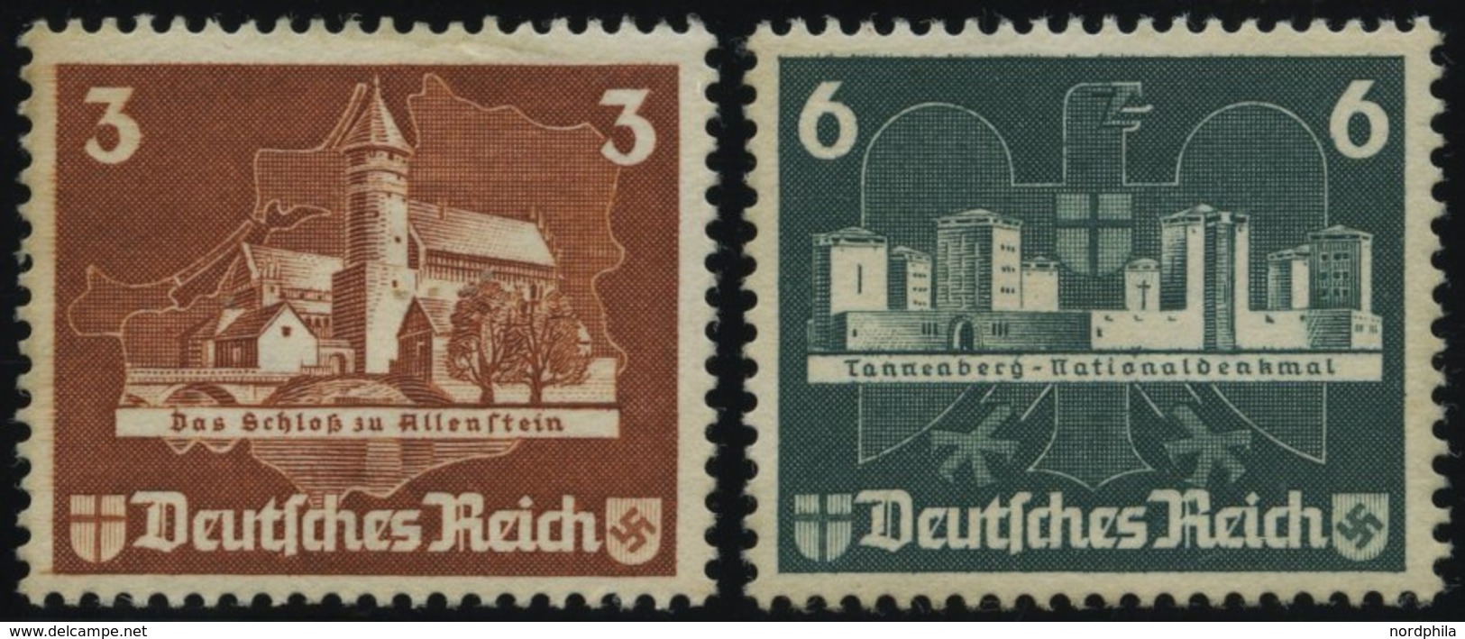 Dt. Reich 576/7 (*), 1935, 3 Und 6 Pf. OSTROPA, Ohne Gummi, 2 Prachtwerte, Mi. 90.- - Autres & Non Classés